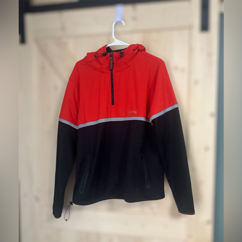 Aeropostale Jacket Zip Large Quarter Two-Tone orange Black Reflective Activewear